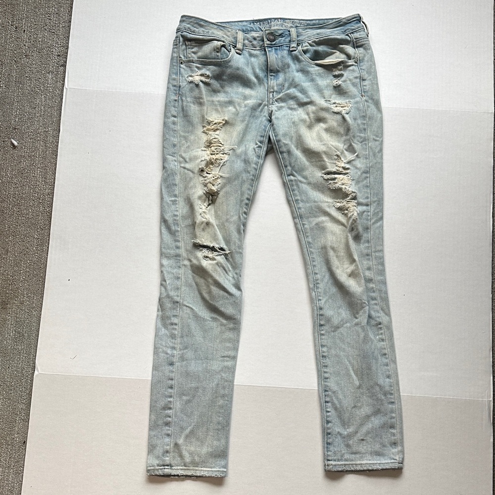 Light Wash Distressed Skinny Jeans